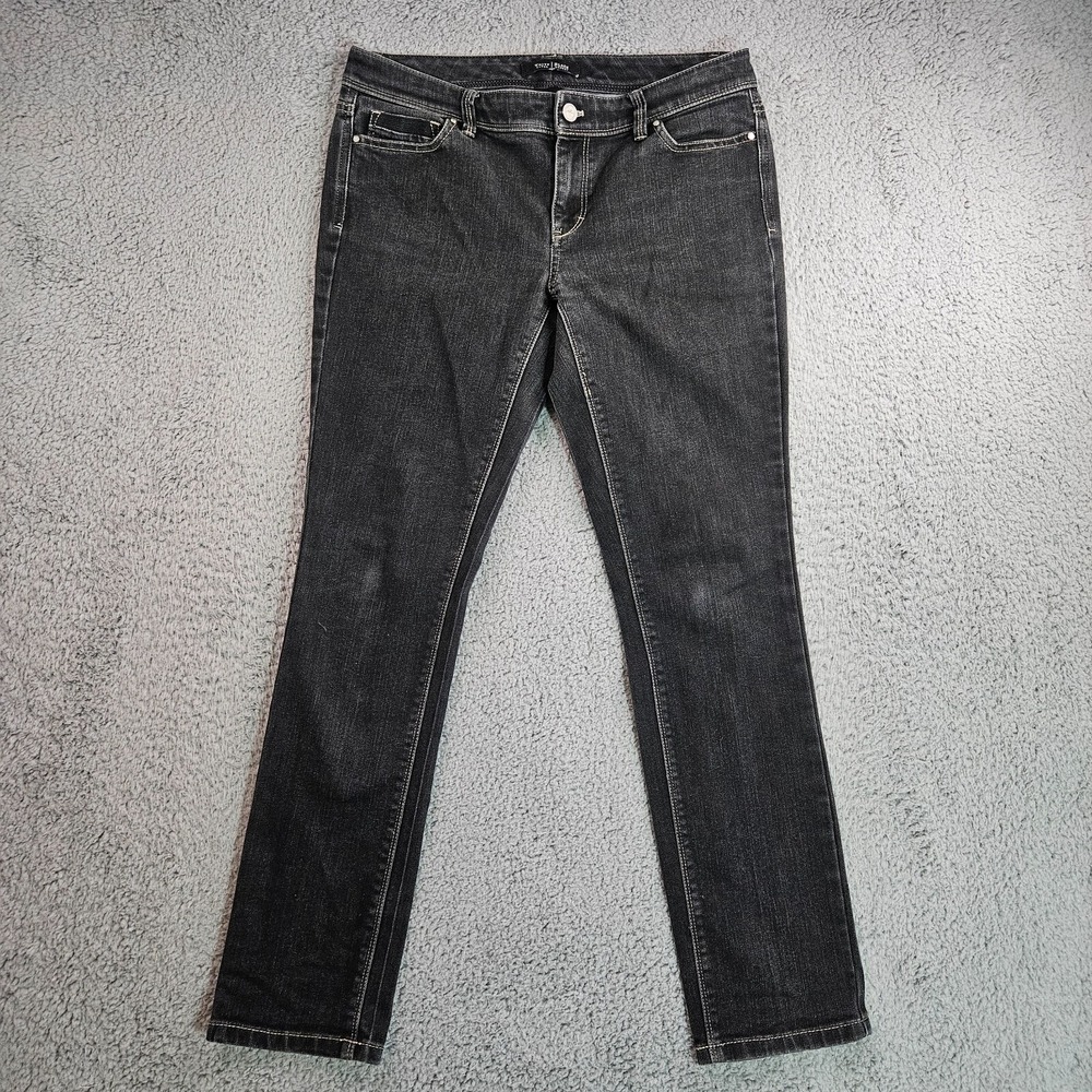 White House Black Market Jeans Women Size 4R 30x29 Blanc Slim Ankle‎ Black